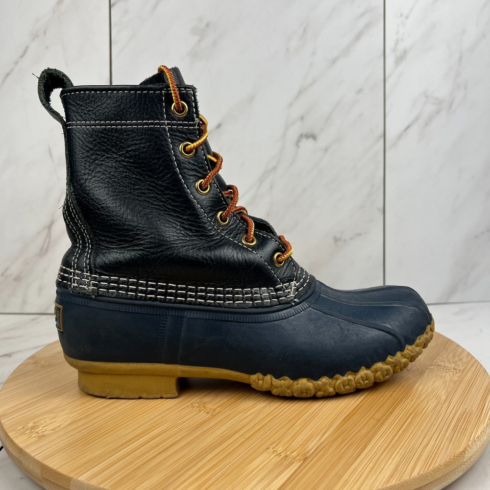 Vintage LL Bean Bean Boots Mens Size 6 Blue Leather Duck Rain Boots 175064